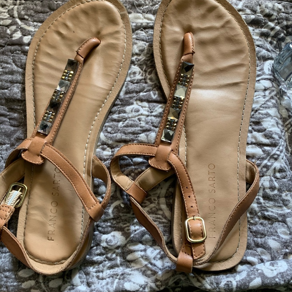 Tan jewel sandals